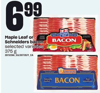 Loblaws Maple leaf or schneiders bacon, 375 g offer