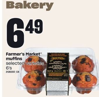 Loblaws Farmer's market™ muffins, 6's offer