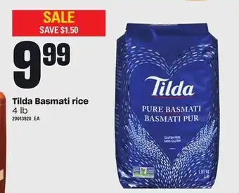 Loblaws Tilda basmati rice, 4 lb offer
