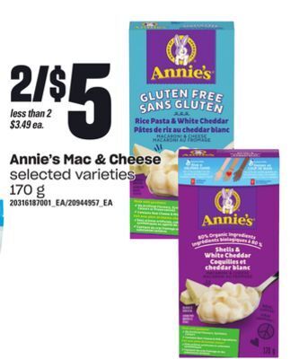 Loblaws Annie's mac & cheese, 170 g offer
