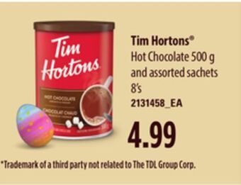 Loblaws Tim hortons® hot chocolate, 500 g and assorted sachet,s 8's offer