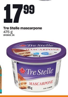 Loblaws Tre stelle mascarpone, 475 g offer