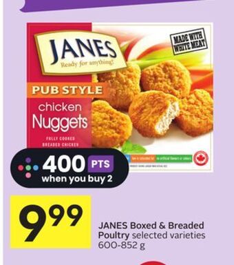 Janes boxed & breaded poultry selected varieties 600-852 g