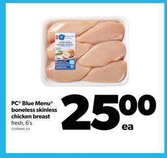 Real Canadian Superstore Pc® blue menu® boneless skinless chicken breast, 6's offer