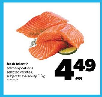 Real Canadian Superstore Fresh atlantic salmon portions, 113 g offer