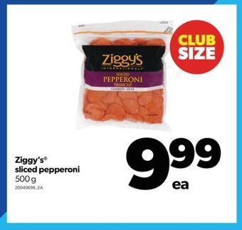 Real Canadian Superstore Ziggy's® sliced pepperoni, 500 g offer