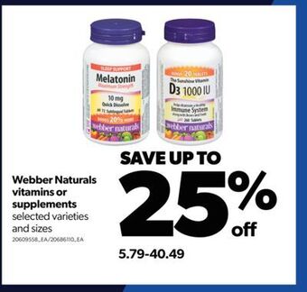 Real Canadian Superstore Webber naturals vitamins or supplements offer
