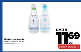 Real Canadian Superstore Live clean baby needs, 750 ml offer
