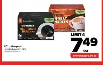 Real Canadian Superstore Pc® coffee pods, 12's offer