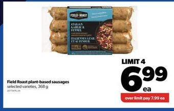 Real Canadian Superstore Field roast plant-based sausages, 368 g offer