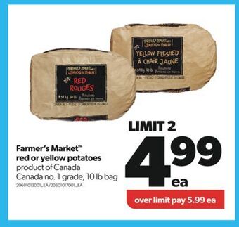 Real Canadian Superstore Farmer's market™ red or yellow potatoes, 10 lb bag offer