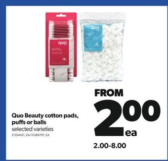 Real Canadian Superstore Quo beauty cotton pads, puffs or balls offer