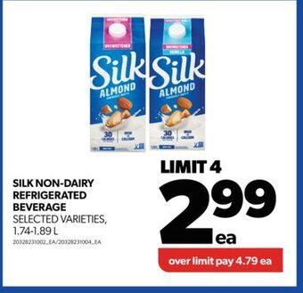 Real Canadian Superstore Silk non-dairy refrigerated beverage, 1.74-1.89 l offer