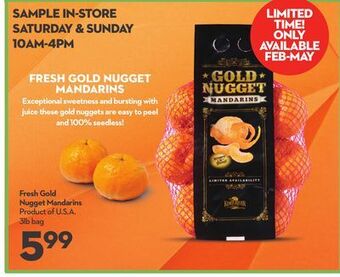 Longo's Fresh gold nugget mandarins offer