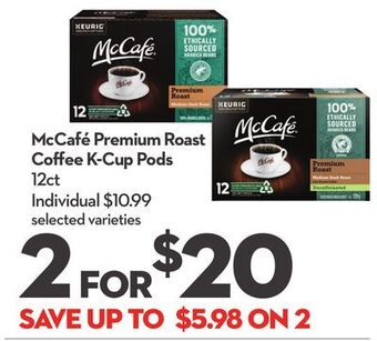 Longo's Mccafé premium roast coffee k-cup pods offer