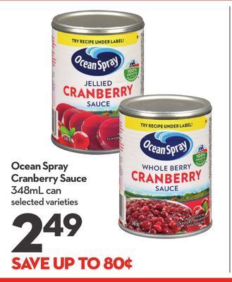 Longo's Ocean spray cranberry sauce offer