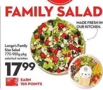 Longo's Longo's family size salad offer