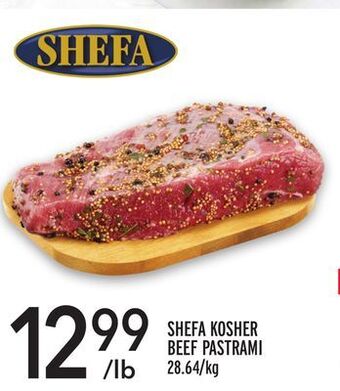 Metro Shefa kosher beef pastrami offer