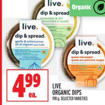 Metro Live organic dips offer