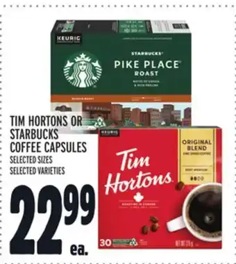Metro Tim hortons or starbucks coffee capsules offer