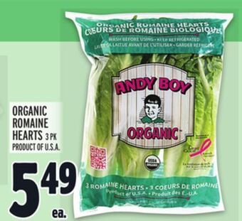 Metro Organic romaine hearts offer
