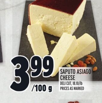 Metro Saputo asiago cheese offer