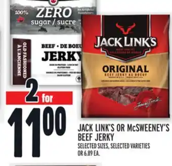Metro Jack link's or mcsweeney's beef jerky offer