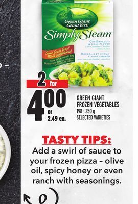 Metro Green giant frozen vegetables offer