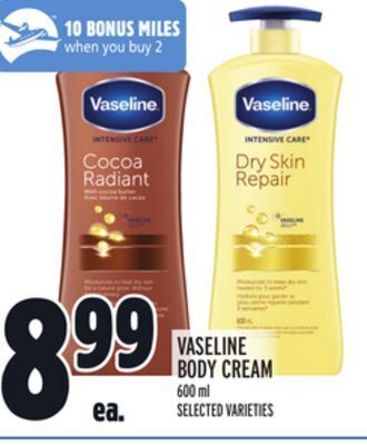 Metro Vaseline body cream offer