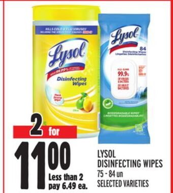 Metro Lysol disinfecting wipes offer