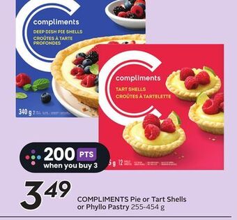 Sobeys Compliments pie or tart shells or phyllo pastry offer