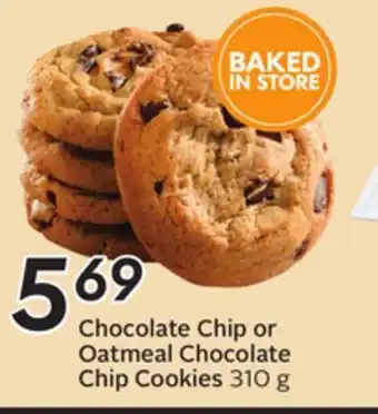 Sobeys Chocolate chip or oatmeal chocolate chip cookies offer