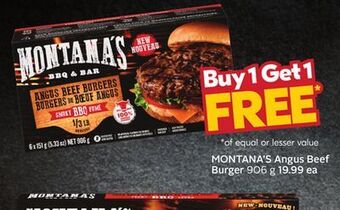 Sobeys Montana's angus beef burger offer