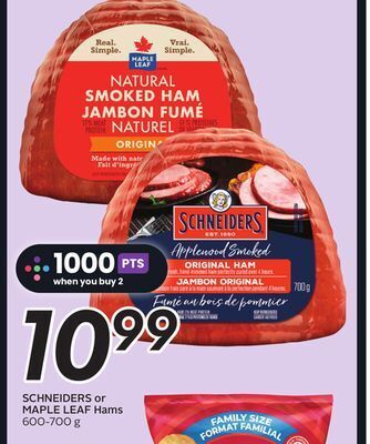 Sobeys Schneiders or maple leaf hams offer