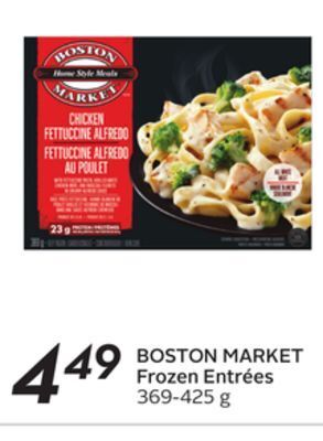 Sobeys Boston market frozen entrées offer