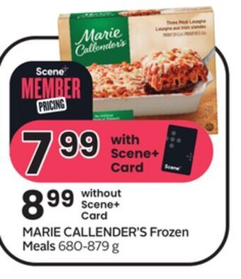 Sobeys Marie callender's frozen meals offer