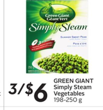 Sobeys Green giant simply steam vegetables offer