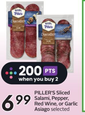 Sobeys Piller's sliced salami, pepper, red wine, or garlic asiago offer