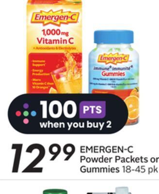 Sobeys Emergen-c powder packets or gummies offer
