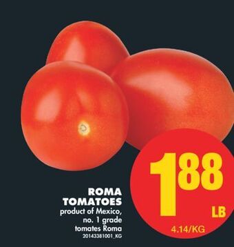No Frills Roma tomatoes offer