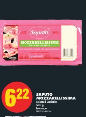 No Frills Saputo mozzarellissima, 500 g offer