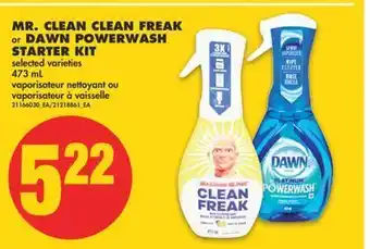 No Frills Mr. clean clean freak or dawn powerwash starter kit, 473 ml offer
