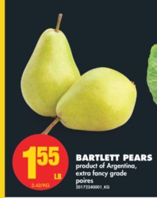 No Frills Bartlett pears offer