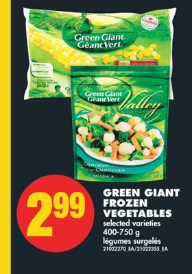 No Frills Green giant frozen vegetables, 400-750 g offer