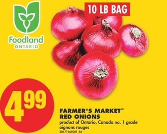 No Frills Farmer's market™ red onions, 10 lb bag offer