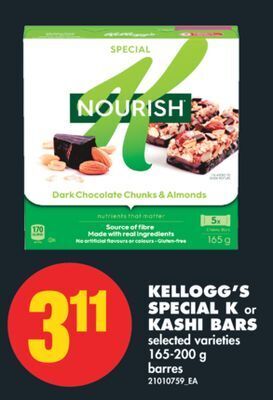 No Frills Kellogg's special k or kashi bars, 165-200 g offer