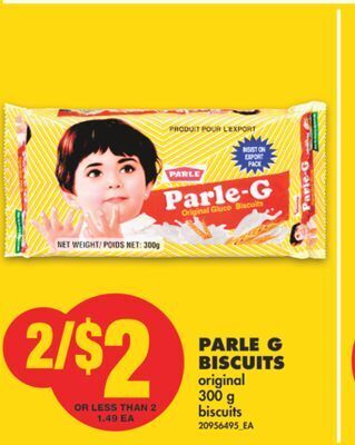 No Frills Parle g biscuits, 300 g offer