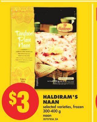 No Frills Haldiram's naan, 300-400 g offer
