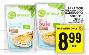 Food Basics Life smart naturalia cod, haddock or sole fish fillets offer