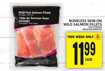 Food Basics Boneless skin-on wild salmon fillets offer